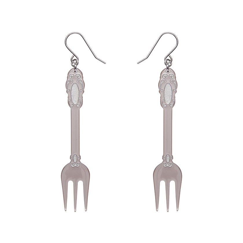 Fork, Please! Drop Earrings - Silver  -  Erstwilder Essentials  -  Quirky Resin and Enamel Accessories