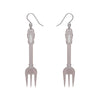 Fork, Please! Drop Earrings - Silver