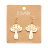 Mushroom Drop Earrings - Cream