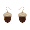 Acorn Drop Earrings - Brown