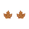 Maple Leaf Stud Earrings - Orange