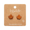 Maple Leaf Stud Earrings - Orange