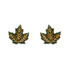 Maple Leaf Stud Earrings - Green