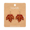 Maple Leaf Drop Earrings - Orange