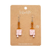 Paint Brush Ripple Drop Earrings - Pink