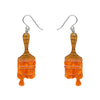 Paint Brush Ripple Drop Earrings - Orange