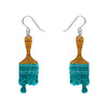 Paint Brush Ripple Drop Earrings - Teal