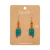 Paint Brush Ripple Drop Earrings - Teal