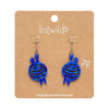 Ball Of Yarn Ripple Drop Earrings - Blue