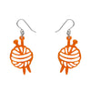 Ball Of Yarn Ripple Drop Earrings - Orange