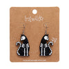 Bone Kitty Drop Earrings - Black