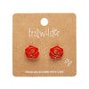 Eternal Rose Stud Earrings - Red