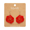 Eternal Rose Drop Earrings - Red