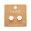 Sea Shell Stud Earrings - White