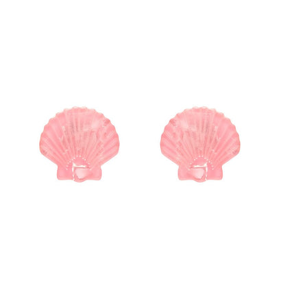 Sea Shell Stud Earrings - Pale Pink  -  Erstwilder Essentials  -  Quirky Resin and Enamel Accessories