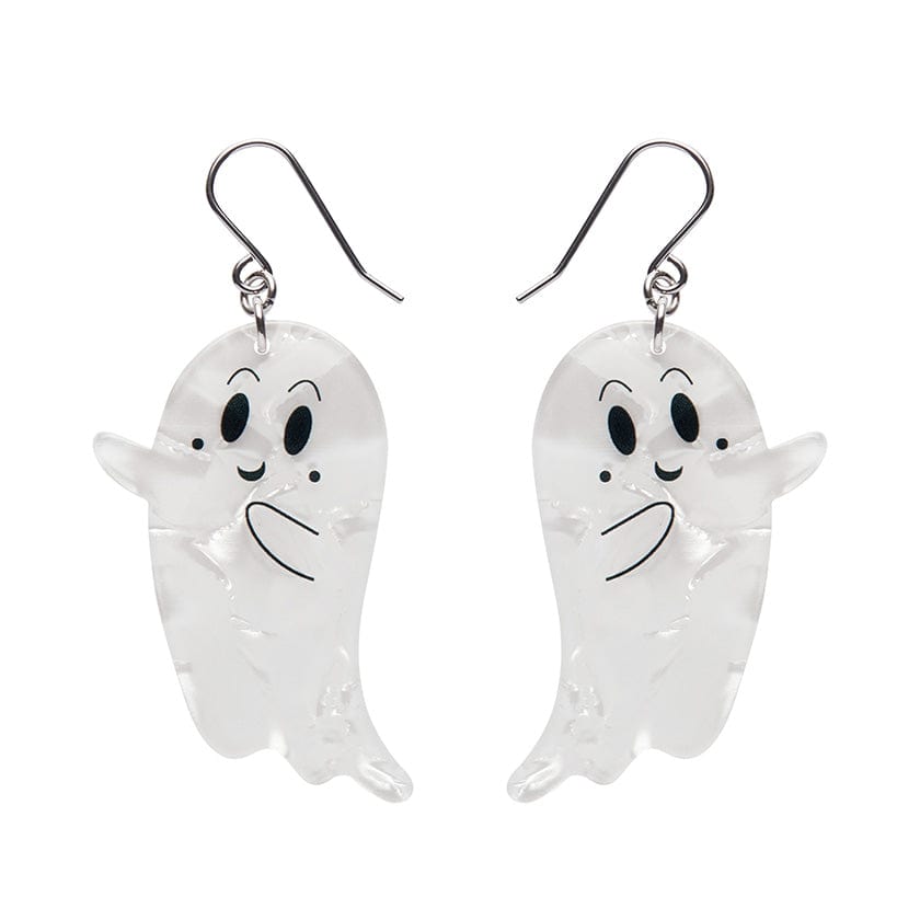 Ghost Drop Earrings - White  -  Erstwilder Essentials  -  Quirky Resin and Enamel Accessories