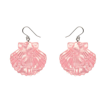 Sea Shell Drop Earrings - Pale Pink  -  Erstwilder Essentials  -  Quirky Resin and Enamel Accessories