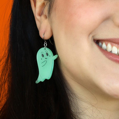 Ghost Drop Earrings - Glow in the Dark  -  Erstwilder Essentials  -  Quirky Resin and Enamel Accessories