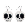 Skull Drop Earrings - White