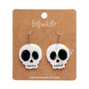 Skull Drop Earrings - White