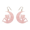 Fairy Moon Drop Earrings - Pink