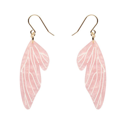 Fairy Wings Drop Earrings - Pink  -  Erstwilder Essentials  -  Quirky Resin and Enamel Accessories