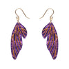 Fairy Wings Drop Earrings - Purple