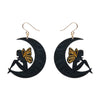 Fairy Moon Drop Essential Earrings - Black