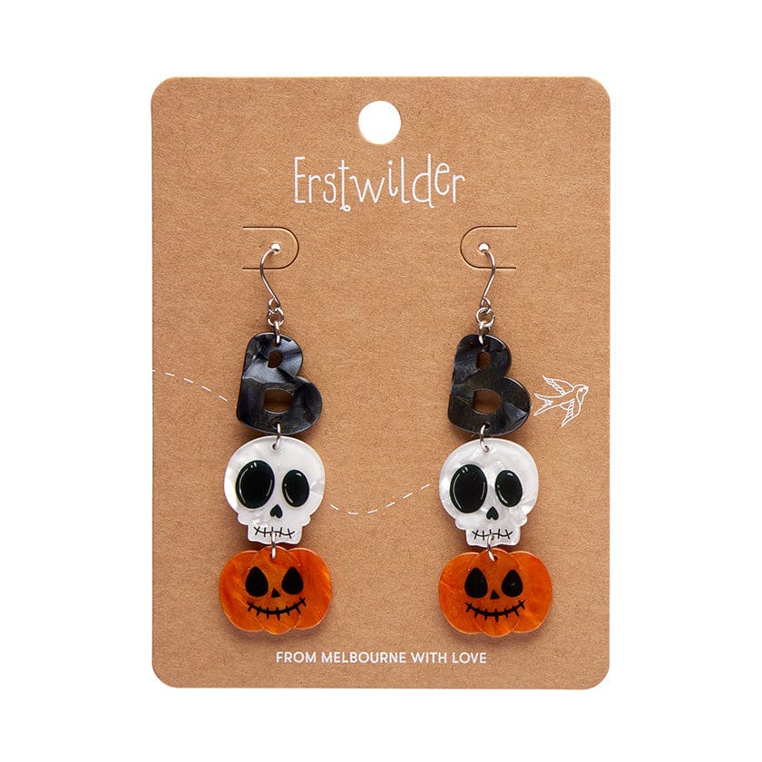 Boo Drop Earrings - Multi  -  Erstwilder Essentials  -  Quirky Resin and Enamel Accessories