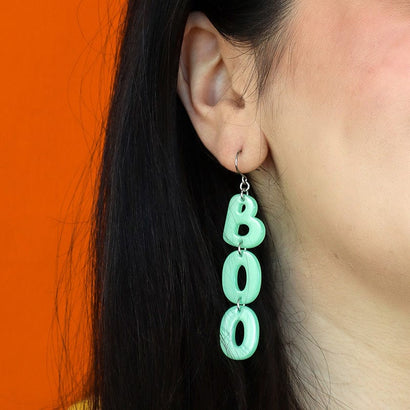 Boo Drop Earrings - Glow in the Dark  -  Erstwilder Essentials  -  Quirky Resin and Enamel Accessories