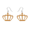 Royal Crown Drop Earrings - Gold