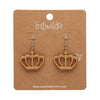 Royal Crown Drop Earrings - Gold