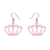 Royal Crown Drop Earrings - Pink