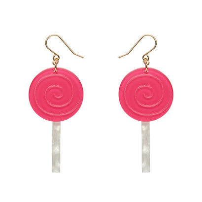 Lollypop Drop Earrings - Magenta  -  Erstwilder Essentials  -  Quirky Resin and Enamel Accessories