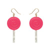 Lollypop Drop Earrings - Magenta