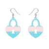 Heart Locket Drop Earrings - Iridescent