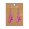 LOVE Ripple Drop Earrings - Pink