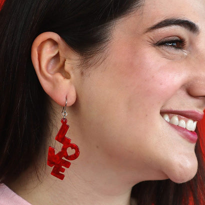 LOVE Ripple Drop Earrings - Red  -  Erstwilder Essentials  -  Quirky Resin and Enamel Accessories