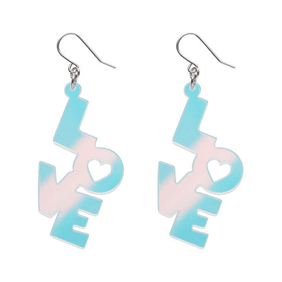 LOVE Drop Earrings - Iridescent  -  Erstwilder Essentials  -  Quirky Resin and Enamel Accessories