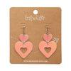 Double Heart Drop Earrings - Iridescent