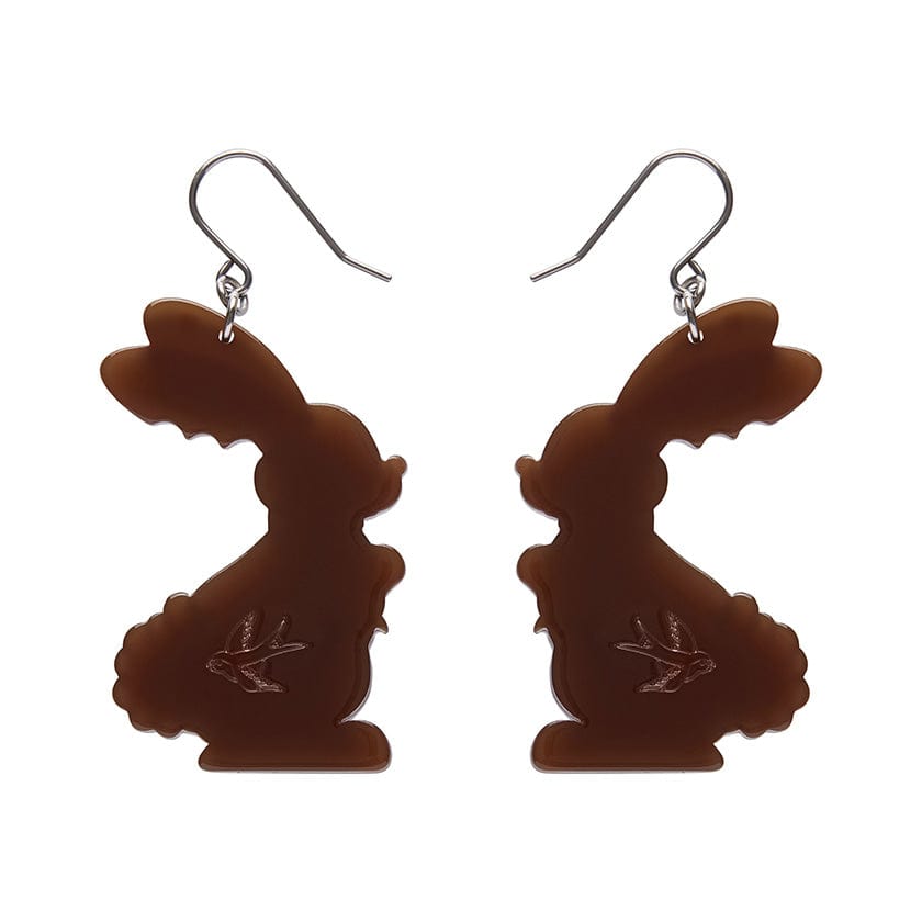 Cocoa the Bunny Drop Earrings  -  Erstwilder  -  Quirky Resin and Enamel Accessories