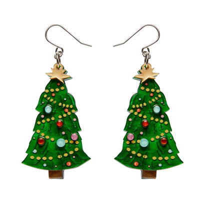 Topped With Tinsel Drop Earrings  -  Erstwilder  -  Quirky Resin and Enamel Accessories