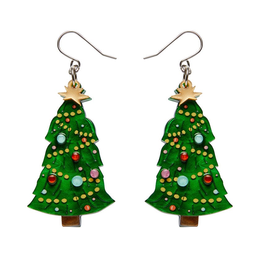 Topped With Tinsel Drop Earrings  -  Erstwilder  -  Quirky Resin and Enamel Accessories