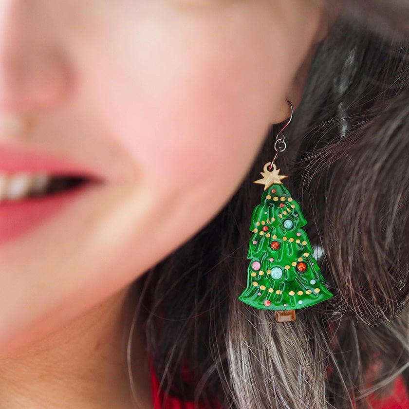 Topped With Tinsel Drop Earrings  -  Erstwilder  -  Quirky Resin and Enamel Accessories