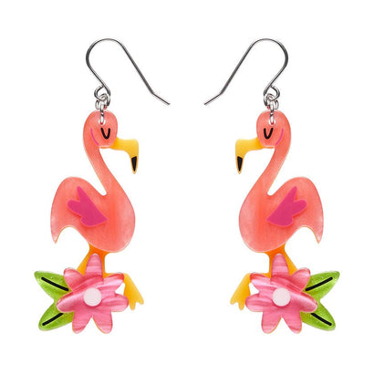 Let's Flamingle Drop Earrings  -  Erstwilder  -  Quirky Resin and Enamel Accessories