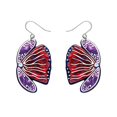 Fervent Feather Flower Drop Earrings  -  Erstwilder  -  Quirky Resin and Enamel Accessories