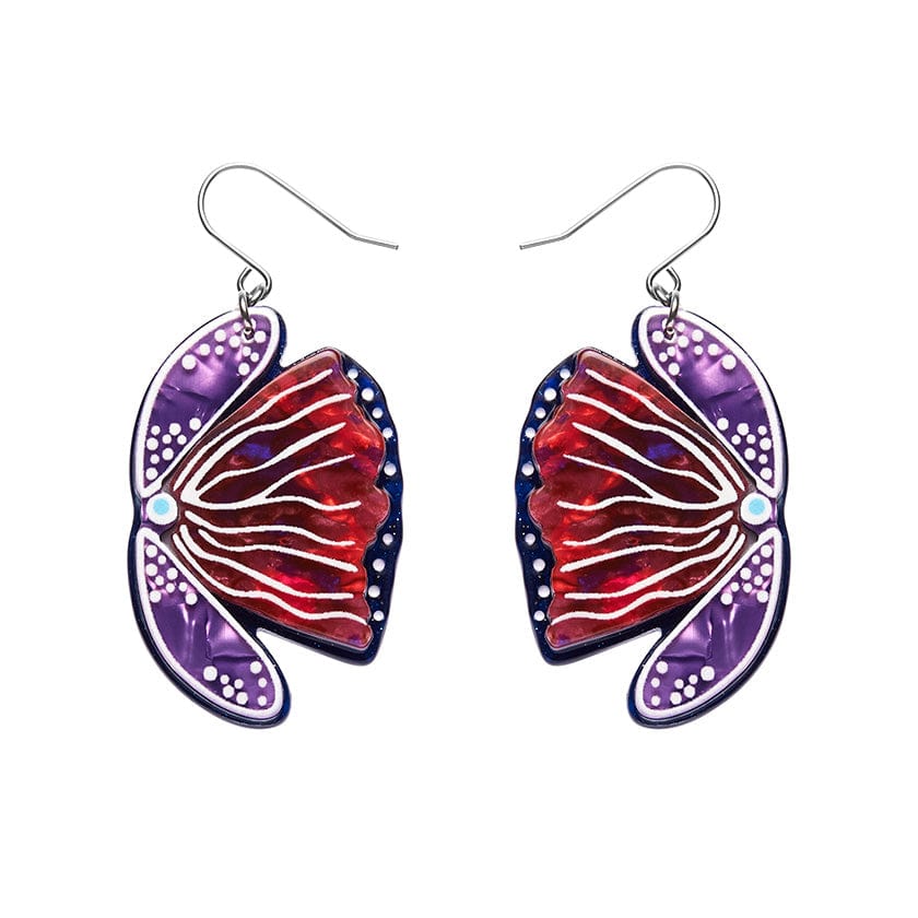 Fervent Feather Flower Drop Earrings  -  Erstwilder  -  Quirky Resin and Enamel Accessories