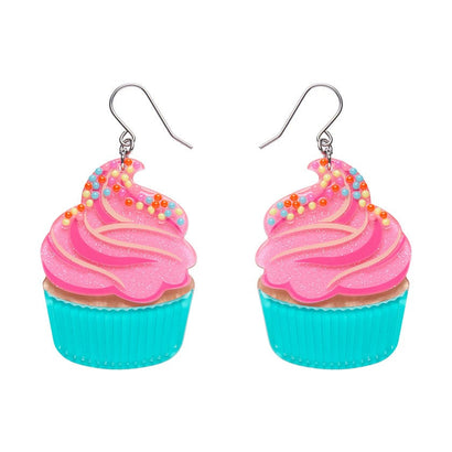 Iced Cupcake Drop Earrings  -  Erstwilder  -  Quirky Resin and Enamel Accessories