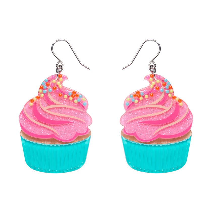 Iced Cupcake Drop Earrings  -  Erstwilder  -  Quirky Resin and Enamel Accessories