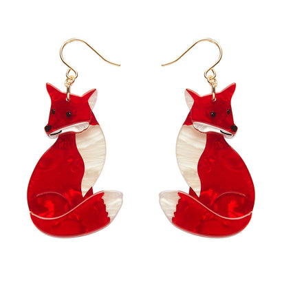 Charming Fox Drop Earrings  -  Erstwilder  -  Quirky Resin and Enamel Accessories